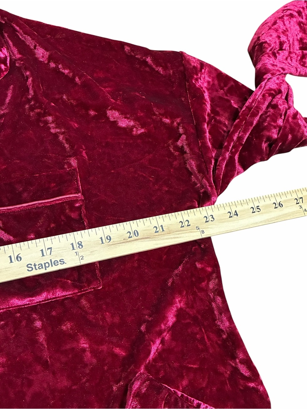 Lord & Taylor Large Pajama Set Velvet Crushed Velveteen Red Sleep Lounge Velour - Picture 11 of 14